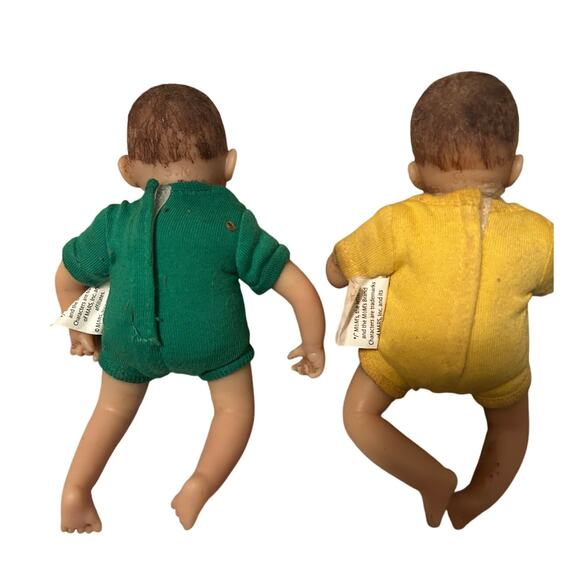 Pre-Owned M&M 6" Baby Dolls Green/Yellow 2008 Plastic Arms and Legs - Picture 7 of 9